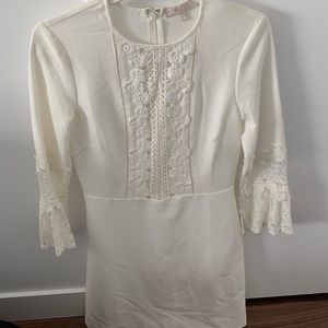 Wayf White Embroidered dress (Never Worn)